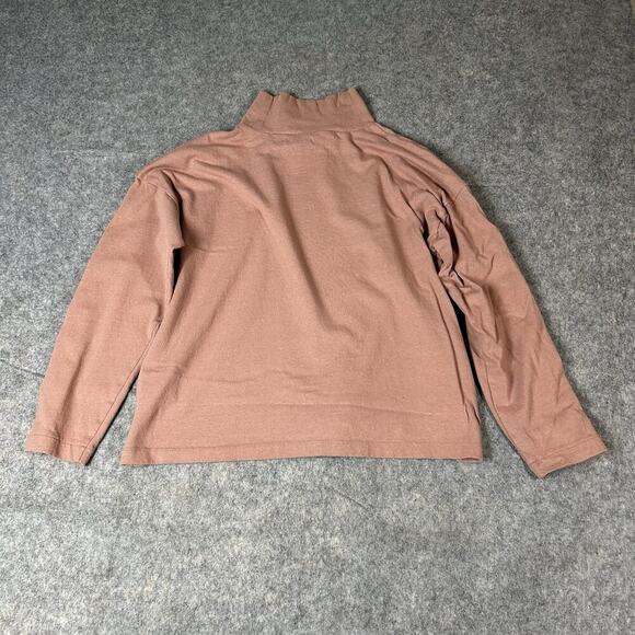 Madewell Button Sleeve Turtleneck Women’s Top Small Mauve Cotton - Picture 8 of 8